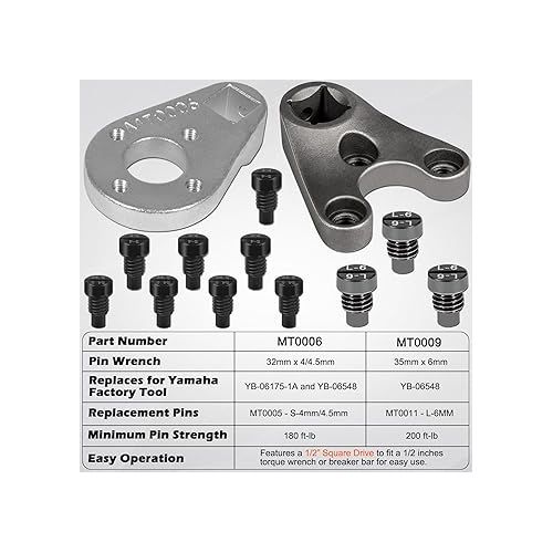  Outboard Trim/Tilt Pin Wrench MT0006-32mm x 4mm with S-4/4.5 Pins & Pin Wrench MT0009-35mm x 6mm with L-6 Pins & Fast Strike Power Trim Tilt Seals Kit 115225FS for Yamaha Honda Evinrude Suzuki Johnson