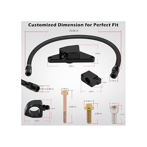  Coolant Bypass Kit with Nylon Braided Hose Perfectly Compatible with 2007.5-2018 Dodge Ram 6.7L Cummins Diesel Engines