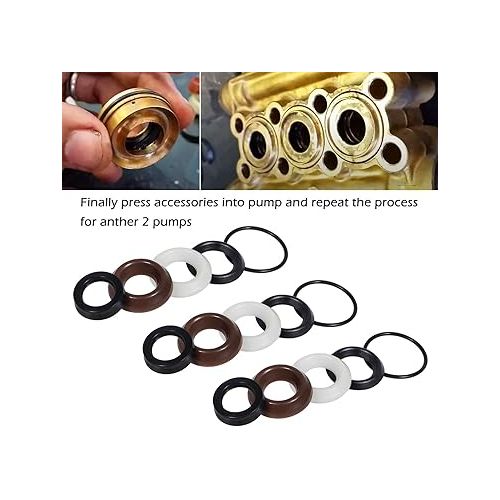  Bonbo Packing Water Seal Kit 5019006400 Fits for ZWD & ZWDK Series 15mm Pumps Piston Pressure Washer Seal Kit