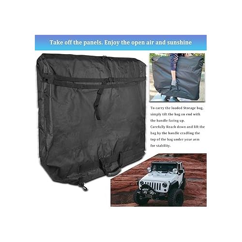  Freedom Panel Hard Top Storage Bag with Handle Fits for Jeep Wrangler JK JKU JL JLU 2007-2024 Sports Sahara Freedom Rubicon Unlimited Gladiator 2-Door & 4-Door, Compatible with 2020-2022 Gladiator JT