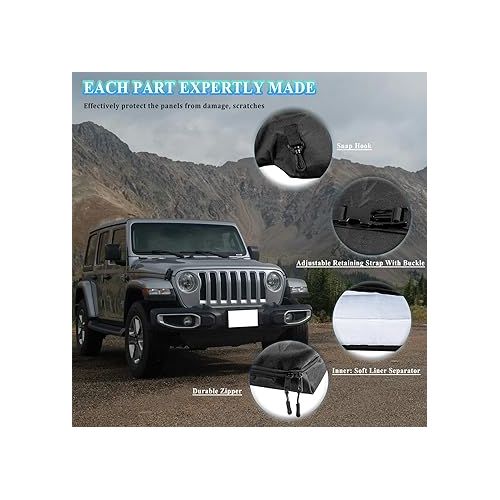  Freedom Panel Hard Top Storage Bag with Handle Fits for Jeep Wrangler JK JKU JL JLU 2007-2024 Sports Sahara Freedom Rubicon Unlimited Gladiator 2-Door & 4-Door, Compatible with 2020-2022 Gladiator JT