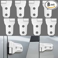 Bonbo White Door Hinge Cover Trim Exterior Accessories 8PCS for Jeep Wrangler JL JLU Sports Sahara Freedom Rubicon Unlimited Gladiator JT 2/4-Door 2018-2024