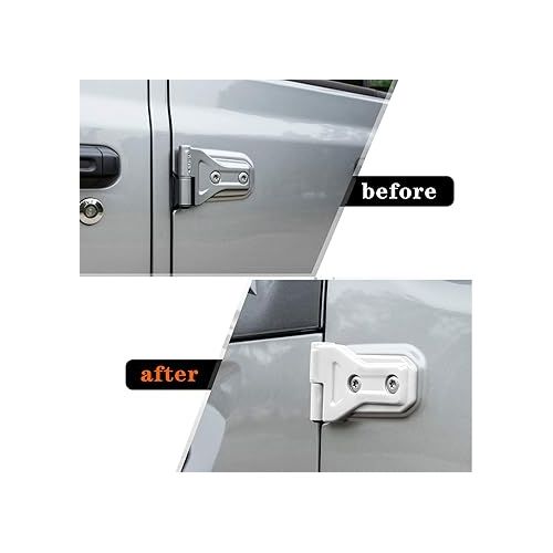  Bonbo White Door Hinge Cover Trim Exterior Accessories 8PCS for Jeep Wrangler JL JLU Sports Sahara Freedom Rubicon Unlimited Gladiator JT 2/4-Door 2018-2024