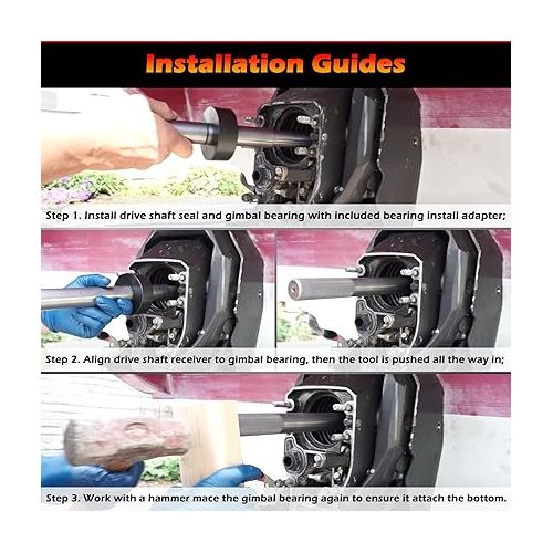  Gimbal Bearing Alignment and Install Kit, Heavy Duty Engine Alignment Tools Set Fits for Mercruiser Alpha 1 Bravo Volvo OMC MR Cobra