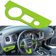 Bonbo Headlight Switch Trim ABS Decoration Cover Button Panel Sticker Interior Accessories for 2010-2021 Dodge Charger,for 2015-2021 Dodge Challenger (Green)