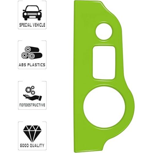  Bonbo Headlight Switch Trim ABS Decoration Cover Button Panel Sticker Interior Accessories for 2010-2021 Dodge Charger,for 2015-2021 Dodge Challenger (Green)