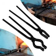 Bonbo Blacksmith Assembled Tongs 16'' Wolf Jaw Tongs & 17'' V-Bit Tongs Knife Making Tongs Blacksmith Forge Starter Tong Kit Starter Beginner Bladesmith Anvil Vise Forge Tool Kit(2PCS)