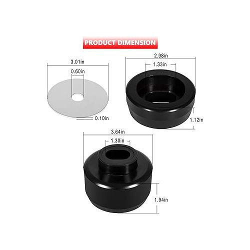  Bonbo 7-141 Body and Cab Mount Bushing Kit for Chevy Silverado & Sierra 1500/2500 2WD/4WD 1999-2014 Polyurethane Body Cab Mounts Black