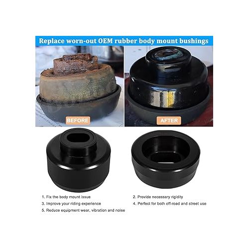  Bonbo 7-141 Body and Cab Mount Bushing Kit for Chevy Silverado & Sierra 1500/2500 2WD/4WD 1999-2014 Polyurethane Body Cab Mounts Black