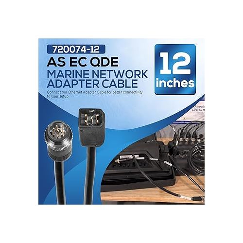  Bonbo 720074-12 AS EC QDE 12 Ethernet Adapter Cable 12 Inches 5-Pin to 8-Pin Marine Network Adapter Cable