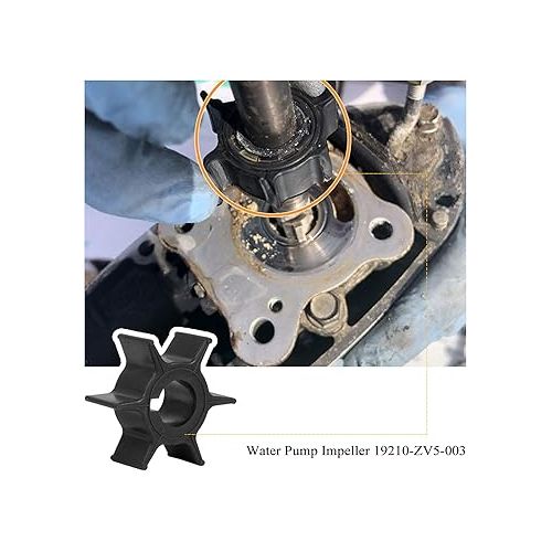  Outboard Water Pump Impeller Repair Kit Compatible with Honda 40 50 hp BF35A BF40A BF45A BF50A BF40D BF50D, Water Pump Rebuild Kit with Impeller Housing Replace for 06193-ZV5-020