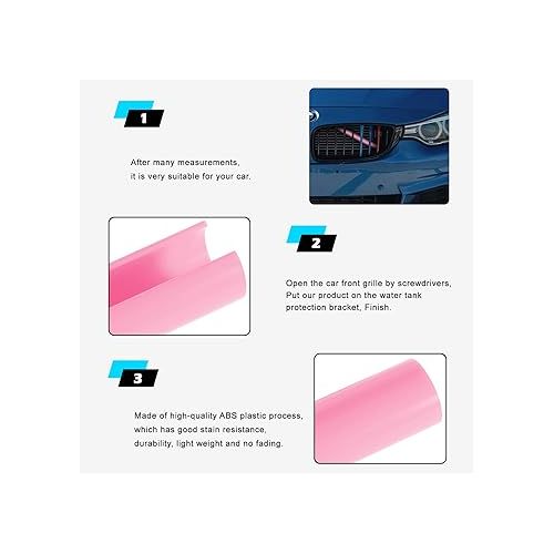  Grill Stripes For BMW F30 F32, Kidney Grille Inserts Trim For 2012-2019 BMW 3/4 Series F30 F32 320 328 330 335 428 435 (Pink)