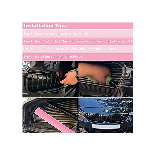  Grill Stripes For BMW F30 F32, Kidney Grille Inserts Trim For 2012-2019 BMW 3/4 Series F30 F32 320 328 330 335 428 435 (Pink)