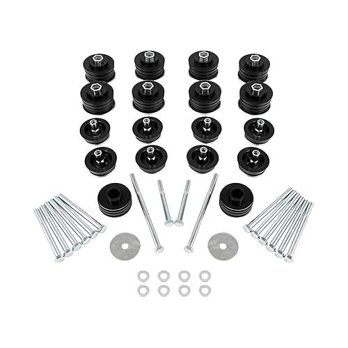  KF04060BK Body Mount Bushing Kit Fits for Ford F250 F350 Super Duty 2008-2016 2WD 4WD Polyurethane Body Cab Mounts & Steel Sleeves & Hardware (Black)