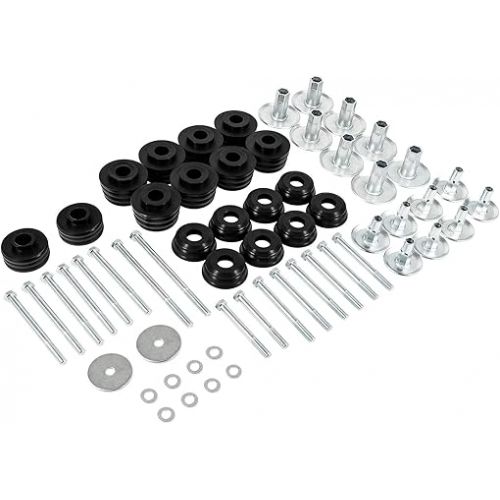  KF04060BK Body Mount Bushing Kit Fits for Ford F250 F350 Super Duty 2008-2016 2WD 4WD Polyurethane Body Cab Mounts & Steel Sleeves & Hardware (Black)