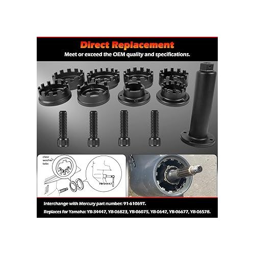  Lower Retaining Ring Wrench Set with 1/2” Ring Wrench Handle MT0031 for Yamaha Honda Mercury Mercruiser Marine, Replaces for 91-61069T, YB-34447, YB-06823, YB-06075, YB-0647, YB-06677, YB-06578