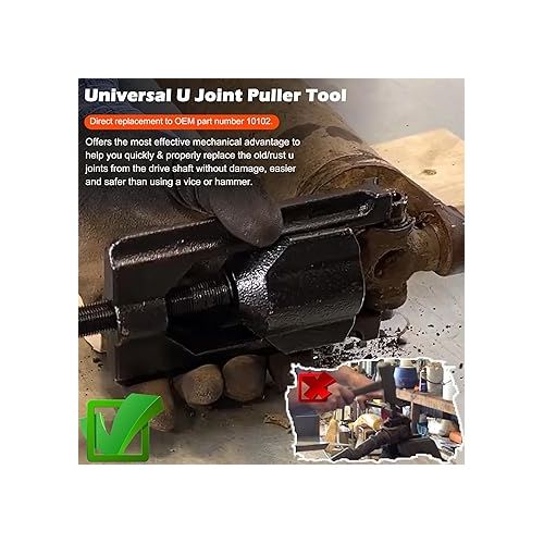  Bonbo 10102 Universal Heavy Duty U Joint Puller for Most Class 6-8 Trucks and Equipment + 5192 Bearing Cup Installer Tool for Spicer Series 1610 to 1880 and Bolt-Retained U-Joints