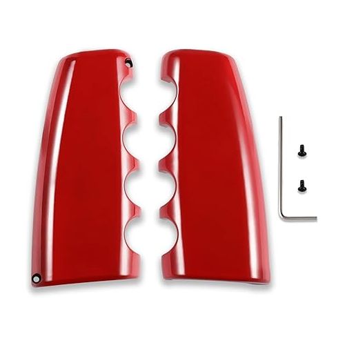  Bonbo Handbrake Cover Aluminum Alloy Parking Handbrake Protector Cover Handbrake Grips Cover Trim Interior Accessories Fit for Ford Mustang 2015-2021 (Red)