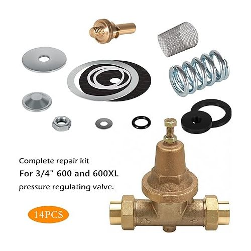  RK34-600XL Repair Kits compatible with zurn 600 Series Pressure Reduction Valve RK34-600 Fits the 3/4