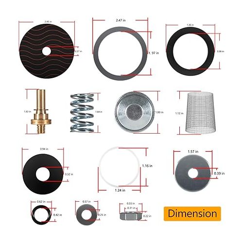  RK34-600XL Repair Kits compatible with zurn 600 Series Pressure Reduction Valve RK34-600 Fits the 3/4