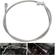 60 Inches Stainless Steel Braided Turbo Oil Feed Line - 4AN 90 Degree Straight Hose End Pressure Remote Turbocharger Sensor Teflon Turbo Feed Line, Similar to 551867