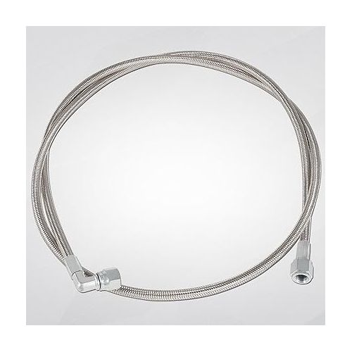  60 Inches Stainless Steel Braided Turbo Oil Feed Line - 4AN 90 Degree Straight Hose End Pressure Remote Turbocharger Sensor Teflon Turbo Feed Line, Similar to 551867