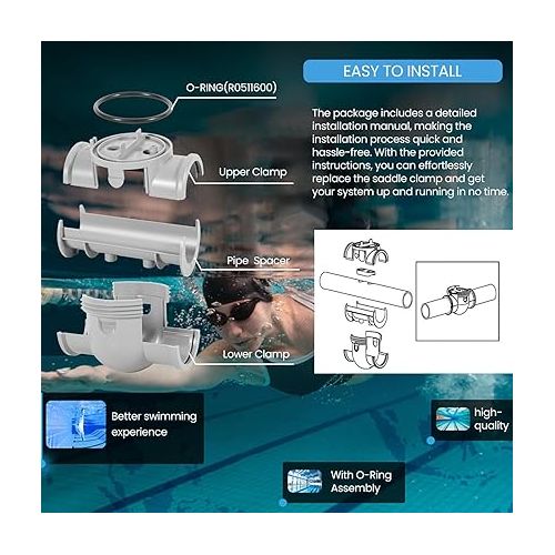  Bonbo R0511700 Saddle Clamp Assembly with O-Ring for Zodiac Jandy AquaPure Ei Series,Compatible with Models APURE35/35C,APURE35PLG/35PLGC