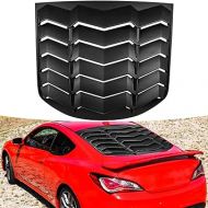 Bonbo Rear Window Louver Fits for Hyundai Genesis Coupe 2010 2011 2012 2013 2014 2015 2016 Custom Fit Windshield Sun Shade Cover ABS (Matte Black)