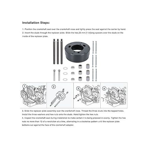  4918991 Front Crankshaft Seal & Wear Sleeve Remover Installer Tool Set Fits for Cummins ISX12 ISX15