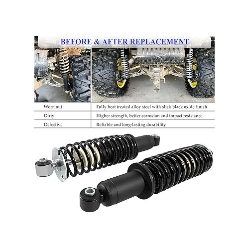  2Pcs Rear Coil-over Spring Shocks Absorber Fits for John Deere Gator HPX 4x4, Diesel, HPX 615E HPX 815E 2004-2020, Rear Left & Right Shocks Struts Coil-over Spring Replacement for # AM135375