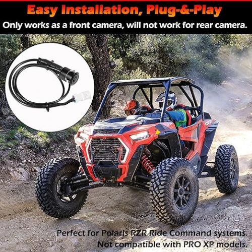 for Polaris RZR Ride Command HD Wide-Angle Waterproof Front Camera - Plug and Play for Factory Installed 7