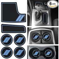 Bonbo Anti dust Mats for Dodge Charger Accessories 2015 2016 2017 2019 2020 2021 custom cup holder pad 6 pieces/set（Light Blue