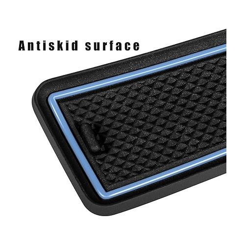  Bonbo Anti dust Mats for Dodge Charger Accessories 2015 2016 2017 2019 2020 2021 custom cup holder pad 6 pieces/set（Light Blue