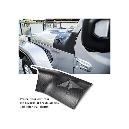  Bonbo Exterior Accessories 2PCS Black Cowl Body Armor Outer Cowling Cover Corner Guards for Jeep Wrangler JL JLU for Gladiator JT 2018-2022