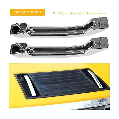  Smooth Chrome Billet Hood Exterior Door Handles 2pcs for Hummer H2 & H2 SUT