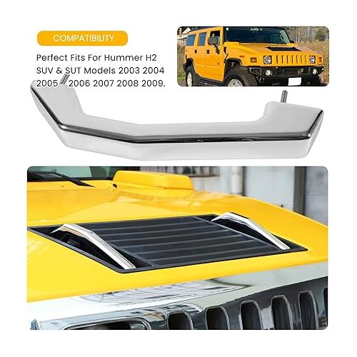  Smooth Chrome Billet Hood Exterior Door Handles 2pcs for Hummer H2 & H2 SUT