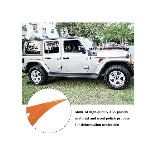  Bonbo 2PCS Exterior Accessories Wheel Eyebrow Side Air Conditioning Vent Outlet Cover Trim for Jeep Wrangler JL JLU Sports Sahara Freedom Rubicon Unlimited Gladiator JT 2018-2023 (Orange)