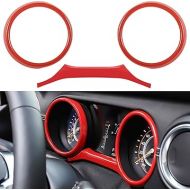 Bonbo Red Dashboard Panel Trim Cover Trim Interior Accessories Frame Cover for 2018-2023 Jeep Wrangler JL JLU & Gladiator JT