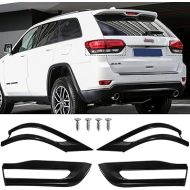 Tail Light Lamp Cover Trim Bezel Glossy Cover Trim Exterior Accessories for Jeep Grand Cherokee 2014-2020 Replacement for 68220968AA 68220970AA 68219812AA 68219813AA(Black)