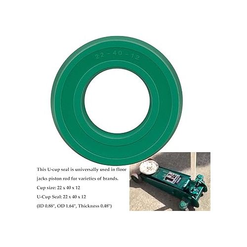  U-Cup Seal for Floor Jack 328 Series 22x40x12mm Compatible with Sears Floor Jacks Models 328.12001, 328.12002, 328.12160 etc