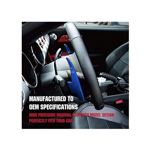  Bonbo Aluminum Steering Wheel Paddle Shifter Extension for Ford Mustang 2015-2021(Blue)