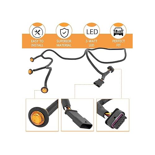  Upgrade Pre-Runner Style LED Grille Light Kit for Jeep Wrangler JL JLU Sports Sahara Freedom Rubicon 2018-2022 Safe Useful Auxiliary Running Light