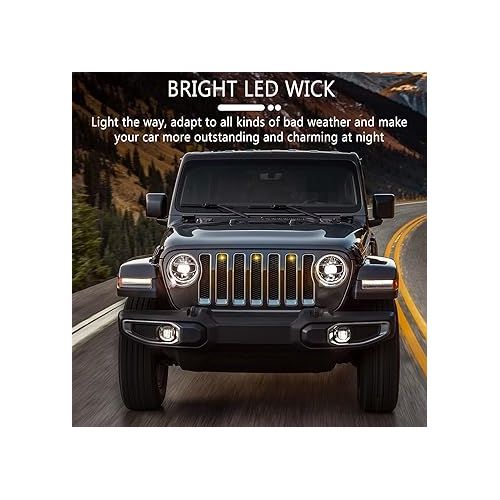  Upgrade Pre-Runner Style LED Grille Light Kit for Jeep Wrangler JL JLU Sports Sahara Freedom Rubicon 2018-2022 Safe Useful Auxiliary Running Light