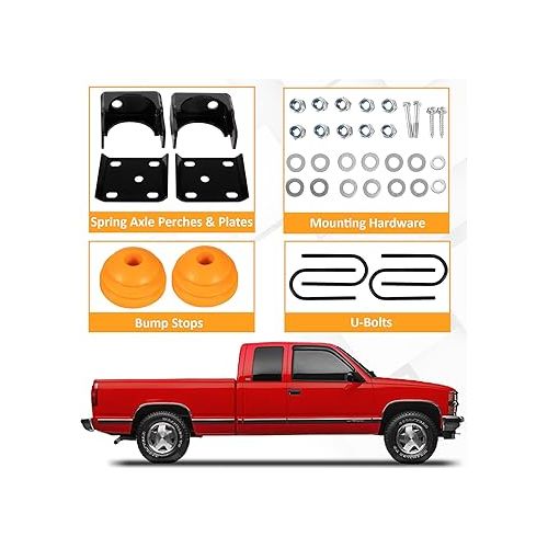  6'' Rear Drop Flip Kit for Chevy Silverado for GMC Sierra C1500 Pickup 1/2 Ton 2WD 1988-1998 Lowering Kit Rear Axle Flip Kit
