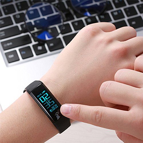  Bond BOND M2S Smart Bracelet Bluetooth Band Heart Rate Monitor Blood Pressure Pulse Meter Fitness Tracker Gift (Blue)