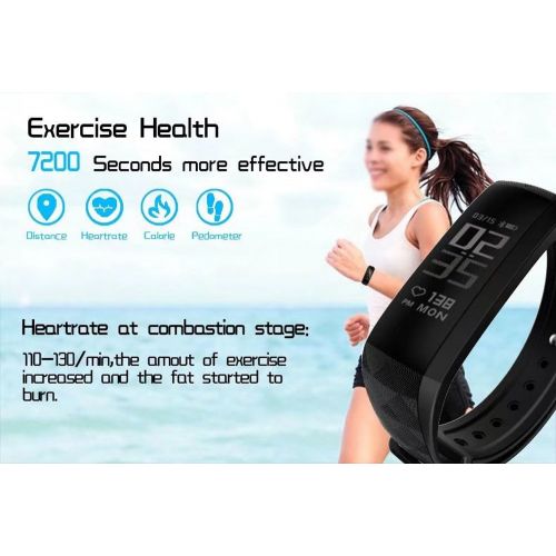  Bond BOND Upgrade M2H Smart Bracelet 24Hours Heart Rate Monitor Call SMS Push Fitness Tracker Bluetooth Sports Wristband Healthy Gift (Black)