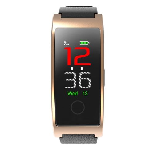  Bond BOND Upgrade CK11C Fitness Tracker Smart Wristband Color Screen Heart Rate/Blood Oxygen Monitor Call Reminder Bracelet for iOS Android (Gold)