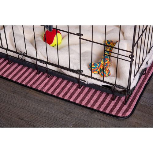  Bone Dry DII Non Slip Stripe Pet Cage Mat, Absorbent Non Scratch Under Cage Mat for Samll, Medium, Large Dogs and Cat, Perfect for Kennels or Crates