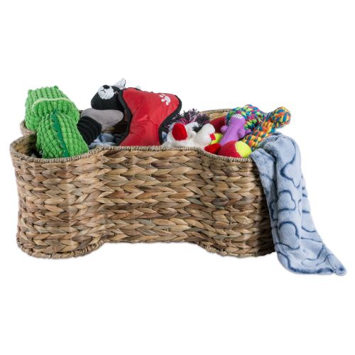  Bone Dry DII Bone Shape Pet Organizer Storage Basket for Home Decor, Pet Toy, Blankets, Leashes and Food