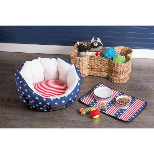  Bone Dry DII Bone Shape Pet Organizer Storage Basket for Home Decor, Pet Toy, Blankets, Leashes and Food